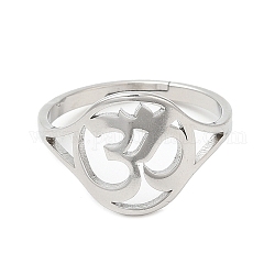 304 anillo ajustable de yoga de acero inoxidable para mujer., color acero inoxidable, diámetro interior: 16.4 mm