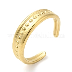 304 anello per polsino aperto da donna in acciaio inossidabile, vero placcato oro 14k, misura degli stati uniti 8 1/2 (18.5mm)