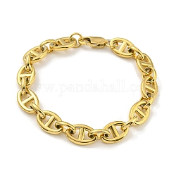 Placcatura ionica (ip) 304 bracciale con catena a maglie ovali in acciaio inossidabile, oro, 8-3/4 pollice (22.3 cm)