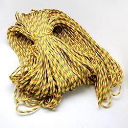 7 Innenkerne Polyester- & Elasthan-Kordelseile, zur Herstellung von Seilarmbändern, Gelb, 4 mm, ca. 109.36 Yard (100m)/Bündel, 420~500 g / Bündel