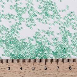 Perles rocailles miyuki rondes, Perles de rocaille japonais, 15/0, (rr571) albâtre argenté teinté vert d'eau), 15/0, 1.5mm, Trou: 0.7mm, environ 27777 pcs/50 g