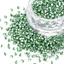 12/0 Perlas de semillas de vidrio, colores opacos filtran, verde mar, 2mm, agujero: 0.8 mm