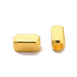 ラックメッキ真鍮製ビーズ  長持ちメッキ  直方体の  ゴールドカラー  4x2x2mm  穴：1.2mm