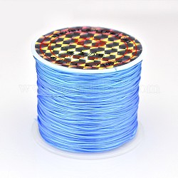 Flat Elastic Crystal String, Elastic Beading Thread, for Stretch Bracelet Making, Light Sky Blue, 0.6mm, about 54.68 yards(50m)/roll