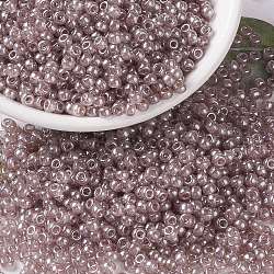 Perles rocailles miyuki rondes, Perles de rocaille japonais, 8/0, (rr3512) transparent blush lustre, 3mm, Trou: 1mm, environ 422~455 pcs/10 g