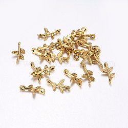 Connettori di collegamenti in stile tibetano, cadmio & nichel &piombo libero, ramo, oro antico, 17x9.5x3mm, Foro: 1 mm