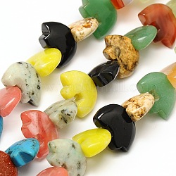 Natural & Synthetic Gemstone Beads Strands, White Bear, Mixed Stone, 13x19x6~7mm, Hole: 1mm, about 28pcs/strand, 12inch