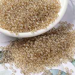 Miyuki runde Rocailles Perlen, japanische Saatperlen, 8/0, (rr2439) leichter rauchiger Topasgoldglanz, 3 mm, Bohrung: 1 mm, ca. 422~455 Stk. / 10 g
