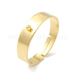 304 base de anillo de bucle de acero inoxidable, anillo de dedo ajustable, dorado, 4~5x0.6mm, agujero: 1.2 mm, diámetro interior: 18 mm