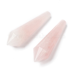 Природного розового кварца бусы, лечебные камни, палочка для медитативной терапии, уравновешивающая энергию рейки, нет отверстий / незавершенного, для проволоки завернутые кулон материалы, пуля, 51.5~56x14.7~16.2 мм