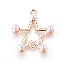 Perles en plastique abs liens connecteurs, avec les accessoires en alliage, étoiles du nord, or clair, 28x25.5x5mm, Trou: 1.6~2mm