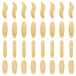 Dicosmétique 48 pièces 4 styles pendentifs à maillons rectangulaires breloques de connecteur oeil de cheval breloques de lien ovale connecteurs de liens géométriques dorés liens en acier inoxydable breloques pour la fabrication de bijoux à faire soi-même