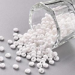 Perles magatama courtes toho, Perles de rocaille japonais, (41) blanc opaque, 3.5x3x2.5mm, Trou: 0.8mm, environ 450 g /sachet 