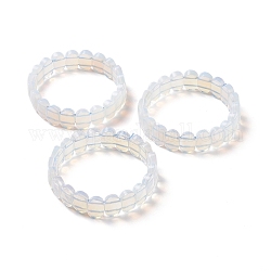 Bracelet extensible perlé ovale opalite, bijoux en pierres précieuses pour femmes, diamètre intérieur: 2-1/8 pouce (5.4~5.5 cm)