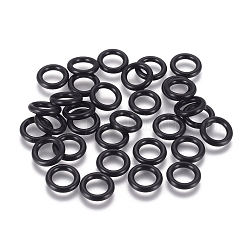 Rubber O Rings, Donut Spacer Beads, Fit European Clip Stopper Beads, Black, about 10mm in diameter, 1.9mm thick, 6.2mm inner diameter