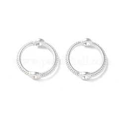 Telai in lega di perline, anello, argento, 10.5x3mm, Foro: 1.4 mm