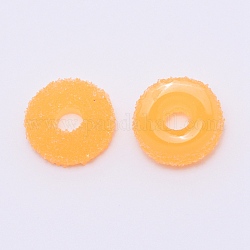 不透明な樹脂リンキングリング  模造ドーナツ  DIYアクセサリー用  オレンジ  16x5.5mm  内径：5mm