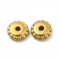304 Stainless Steel Disc Beads, Flower, Golden, 6x2mm, Hole: 1.2mm