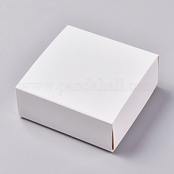 Cajas de cajones de papel plegables, cajas de regalo deslizantes, para regalo de navidad, fiesta, boda, cuadrado, blanco, 8.5x8.5x3.5 cm