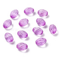 Perles en acrylique transparente, ovale, orchidée, 26x18mm, Trou: 2mm, environ 265 pcs/500 g