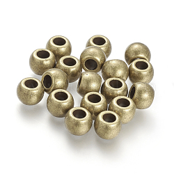 Tibetan Silver Beads, Cadmium Free & Lead Free, Round, about 10mm in diameter, 7mm thick, hole: 4.5mm