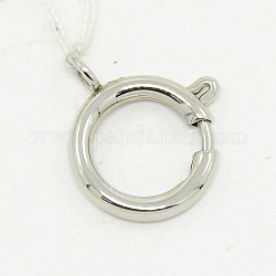 304 Stainless Steel Spring Ring Clasps, Manual Polishing, Necklace Design Materials, Stainless Steel Color, 12mm, Hole: 3mm