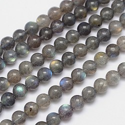 Labradorita natural hebras de perlas reronda, 7mm, agujero: 1 mm, aproximamente 56 pcs / cadena, 15.5 pulgada