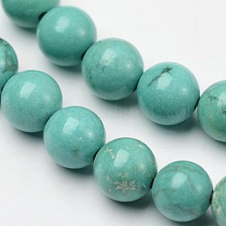 Brins de perles de magnésite naturelle teints et chauffés en rond, 8mm, Trou: 1mm, Environ 48 pcs/chapelet, 15.7 pouce