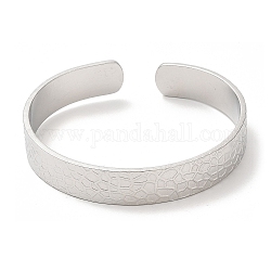 Bracelets en 304 acier inoxydable, bracelets de manchette, bijoux pour femmes, couleur inoxydable, diamètre intérieur: 2-1/8~2-3/8 pouce (5.4~5.9 cm)