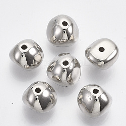 Ccb Kunststoff-Perlen, Nuggets, Platin Farbe, 8.5x11.5x11.5 mm, Bohrung: 1.6 mm