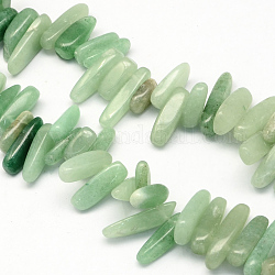 Aventurine vert brins pierre de perles naturelles, pépites, 13~22x6~9x4~9mm, Trou: 1mm, Environ 60 pcs/chapelet, 15.7 pouce