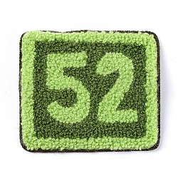 Tela de bordado computarizada coser en parches, accesorios de vestuario, apliques, num 52, verde, 70x78x3mm