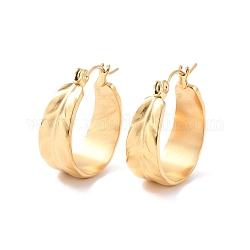 Ion Plating(IP) 304 Stainless Steel Leaf Thick Hoop Earrings for Women, Golden, 20.5x19.5x8mm, Pin: 0.5mm