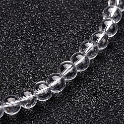Glass Round Bead Strands, Clear, 8mm, Hole: 1mm, about 40pcs/strand, 11 inch