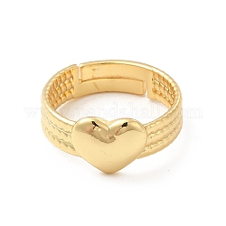 Регулируемое кольцо в форме сердца из латуни для женщин, без кадмия и без свинца, реальный 18k позолоченный, размер США 7 3/4 (17.9 мм)
