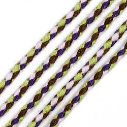 Polyester Braided Cords, Yellow Green, 2mm, about 100yard/bundle(91.44m/bundle)