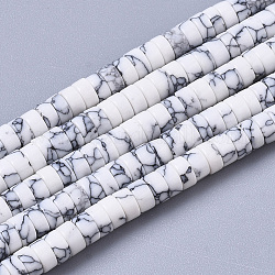 Synthetic Turquoise Beads Strands, Dyed, Heishi Beads, Disc, Light Grey, 4x1~2mm, Hole: 0.7mm, about 195~213pcs/strand, 14.96 inch~15.31 inch(38~38.9cm)