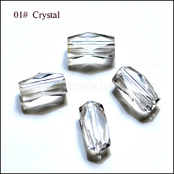 Perles d'imitation cristal autrichien, grade AAA, facette, colonne, clair, 11x7.5mm, Trou: 0.7~0.9mm