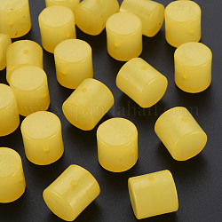 Perles en acrylique de gelée d'imitation, colonne, jaune, 14.5x14.5mm, Trou: 1.8mm, environ 200 pcs/500 g