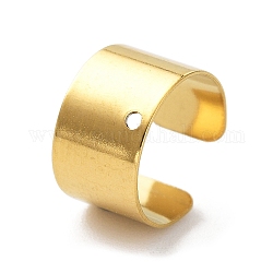 304つのステンレス鋼の耳カフのパーツ  穴付き  プレーン  ゴールドカラー  9.5x6x9.5mm  穴：0.9mm