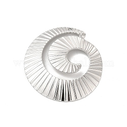 304 ciondoli in acciaio inossidabile, fascino a spirale, colore acciaio inossidabile, 38.5x36x3mm, Foro: 1.6 mm