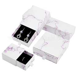 Pandahall elite 4 pièces 4 styles boîtes à collier en papier carton, boîtes d'emballage cadeau, lilas, 1pc / style