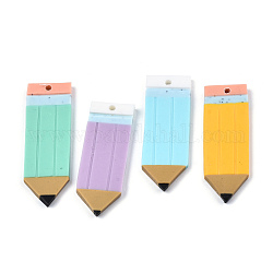 Handmade Fimo Anhänger, Bleistiftform, Mischfarbe, 35~37x11.5~12.5x2 mm, Bohrung: 1.4 mm