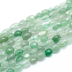 Естественный зеленый авантюрин бисер нитей, упавший камень, самородки, 5~12x6~7 мм, отверстие : 0.8 мм, около 46~57 шт / нитка, 15.16 дюйм (38.5 см)