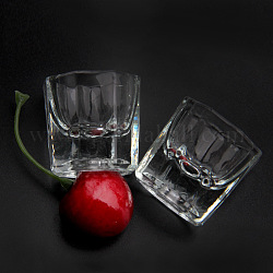 Восьмиугольная стеклянная чашка, инструменты для ногтей, прозрачные, 3.2x3.3 см