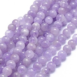 Natürlichen Amethyst Perlen Stränge, Runde, 6 mm, Bohrung: 0.8 mm, ca. 63~66 Stk. / Strang, 15.7 Zoll (40 cm)