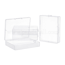Superfindings 4 упаковка прозрачные пластиковые контейнеры для хранения бус Ящики с крышками 12.8x10.4x2.7 см маленькие прямоугольные пластиковые чехлы-органайзеры для хранения бусин ювелирные изделия офисное ремесло