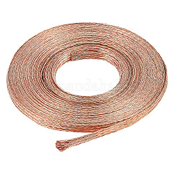 編組裸銅線  編組ケーブルワイヤー  フラット  ローズゴールド  1/4インチ（6mm）  約8.75ヤード（8m）/ pc