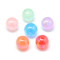 Perles acryliques de couleur AB imitation gelée, ronde, couleur mixte, 14mm, Trou: 2mm