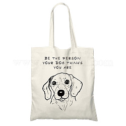 Sacchetti pieghevoli in tela di tela, con manico, borse a tracolla per lo shopping, Modello del cane, 38x33cm